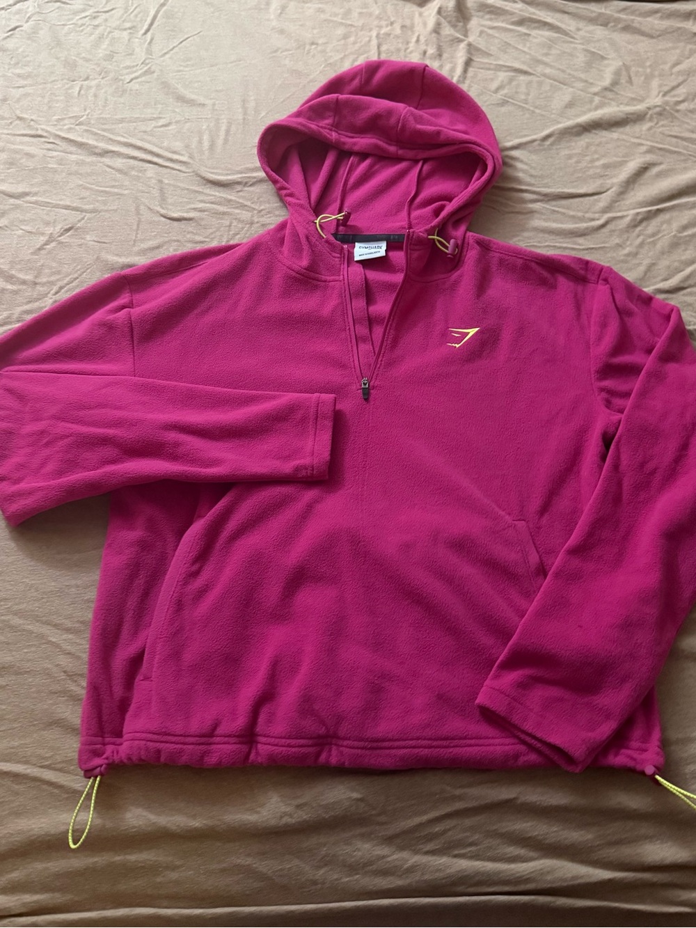 Gymshark Fuchsia Half-Zip Hooded Fleece Pullover